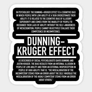 Dunning Kruger Effect Defined Sticker